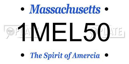 1MEL50 Massachusetts License Plate