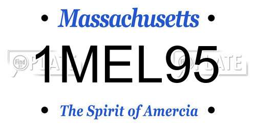 1MEL95 Massachusetts License Plate