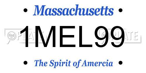 1MEL99 Massachusetts License Plate