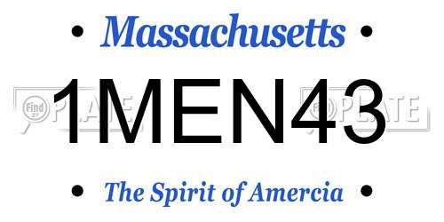1MEN43 Massachusetts License Plate