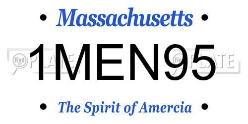 1MEN95 Massachusetts License Plate