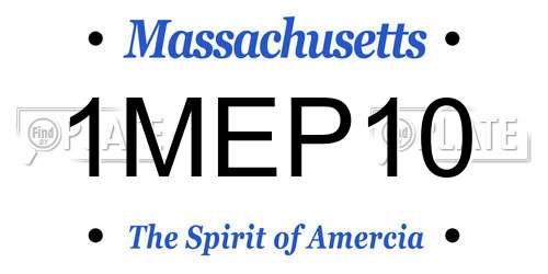 1MEP10 Massachusetts License Plate