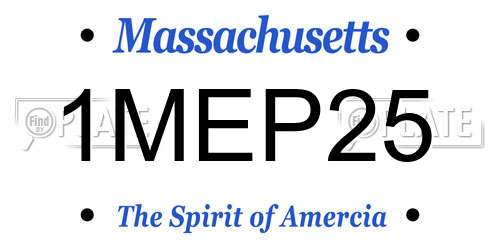 1MEP25 Massachusetts License Plate