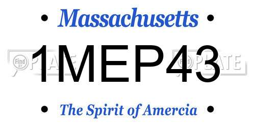 1MEP43 Massachusetts License Plate