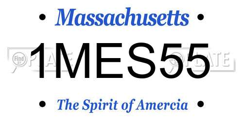 1MES55 Massachusetts License Plate