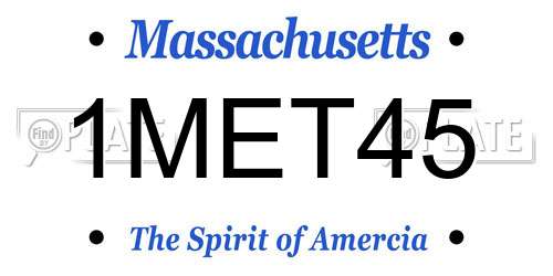 1MET45 Massachusetts License Plate