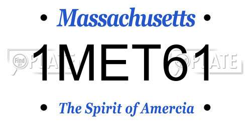 1MET61 Massachusetts License Plate