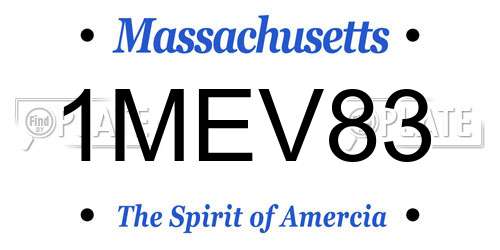 1MEV83 Massachusetts License Plate