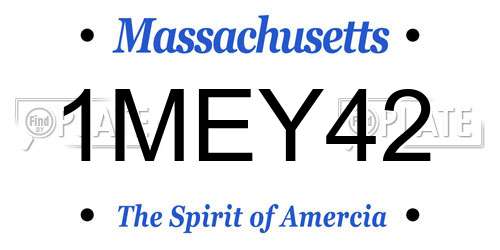 1MEY42 Massachusetts License Plate