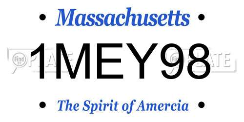 1MEY98 Massachusetts License Plate