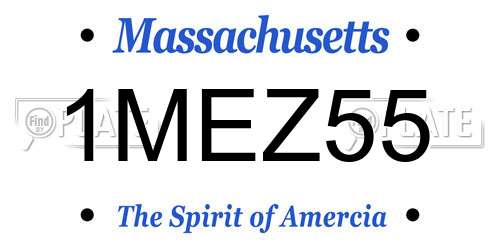 1MEZ55 Massachusetts License Plate