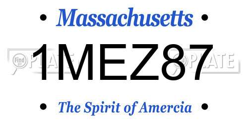 1MEZ87 Massachusetts License Plate