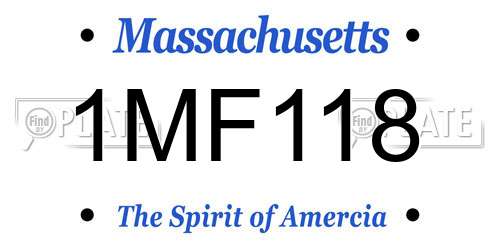 1MF118 Massachusetts License Plate