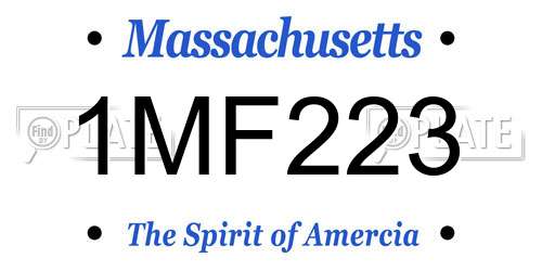 1MF223 Massachusetts License Plate