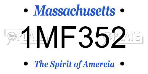 1MF352 Massachusetts License Plate