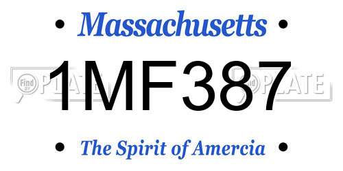 1MF387 Massachusetts License Plate