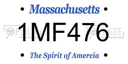 1MF476 Massachusetts License Plate