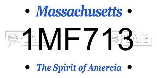 1MF713 Massachusetts License Plate
