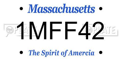 1MFF42 Massachusetts License Plate