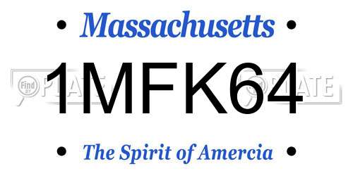 1MFK64 Massachusetts License Plate