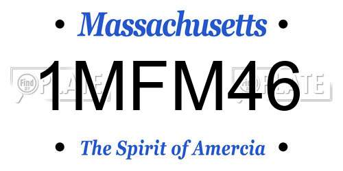 1MFM46 Massachusetts License Plate
