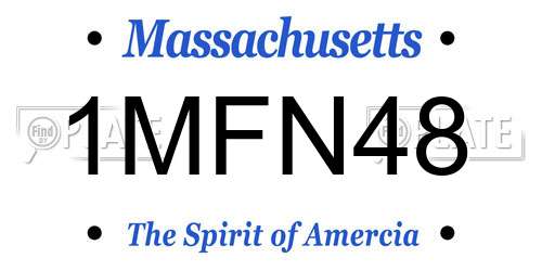 1MFN48 Massachusetts License Plate