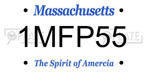 1MFP55 Massachusetts License Plate