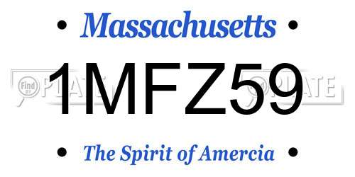 1MFZ59 Massachusetts License Plate