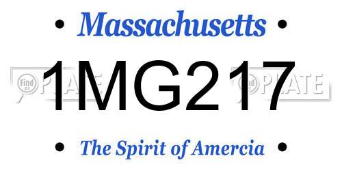 1MG217 Massachusetts License Plate