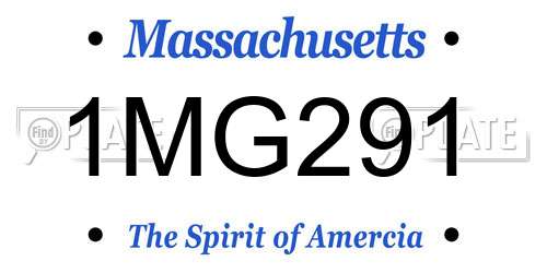 1MG291 Massachusetts License Plate