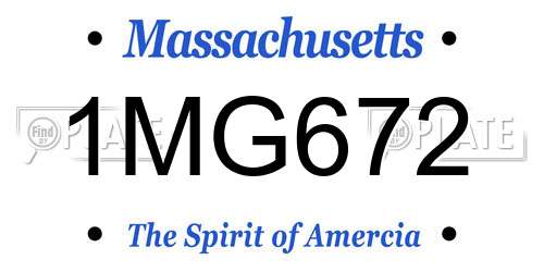 1MG672 Massachusetts License Plate