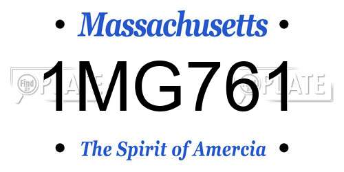 1MG761 Massachusetts License Plate