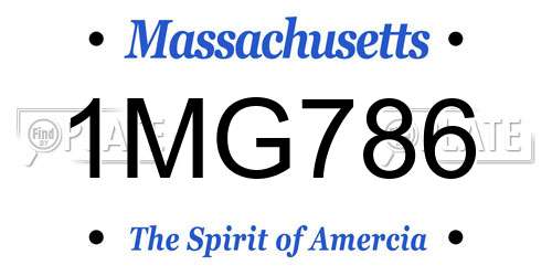 1MG786 Massachusetts License Plate