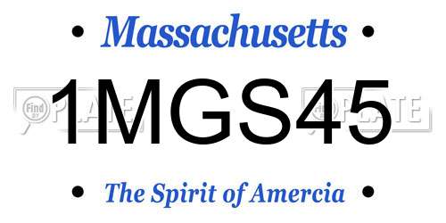 1MGS45 Massachusetts License Plate