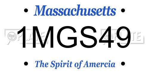1MGS49 Massachusetts License Plate