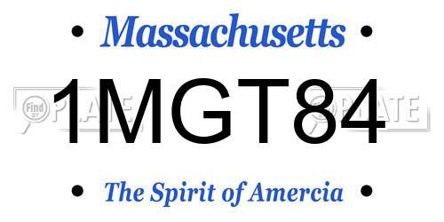 1MGT84 Massachusetts License Plate