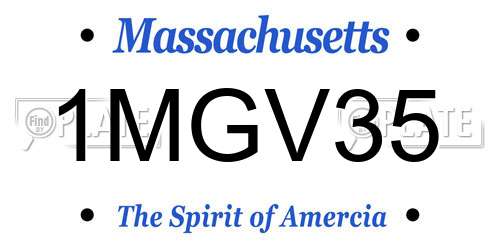 1MGV35 Massachusetts License Plate