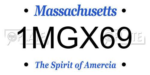 1MGX69 Massachusetts License Plate