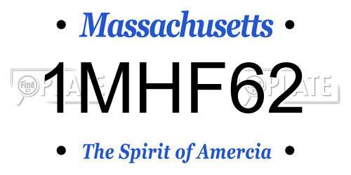 1MHF62 Massachusetts License Plate