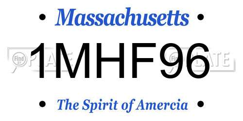 1MHF96 Massachusetts License Plate