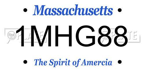1MHG88 Massachusetts License Plate