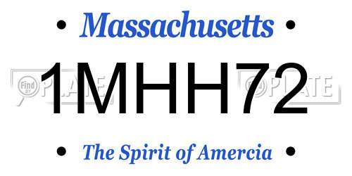 1MHH72 Massachusetts License Plate