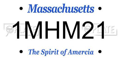 1MHM21 Massachusetts License Plate