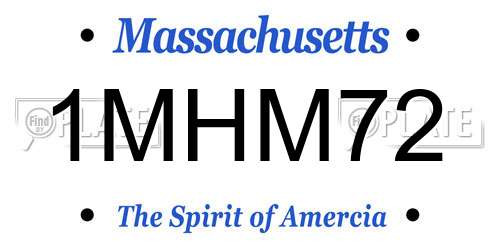 1MHM72 Massachusetts License Plate