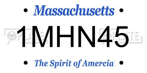 1MHN45 Massachusetts License Plate