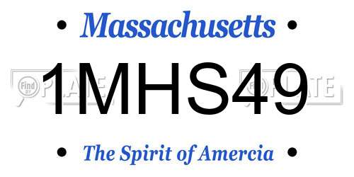 1MHS49 Massachusetts License Plate