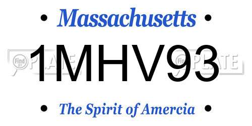 1MHV93 Massachusetts License Plate