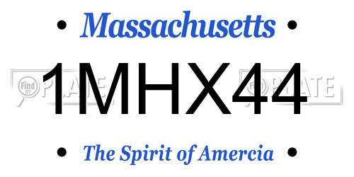 1MHX44 Massachusetts License Plate
