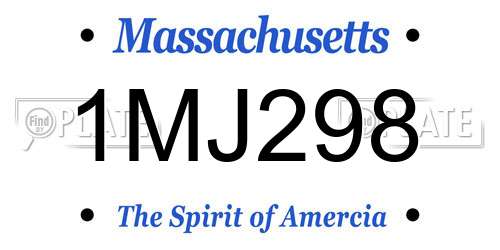 1MJ298 Massachusetts License Plate