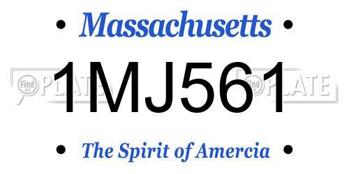 1MJ561 Massachusetts License Plate